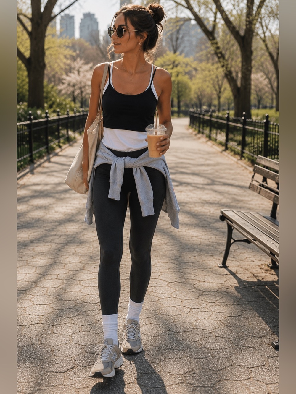 Free People Black & White Layered Tank Top